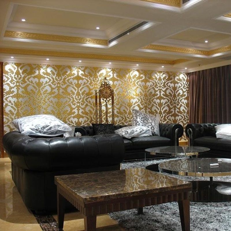 凤尾图沙发景墙